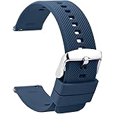 TStrap Silicone Watch Bands Rubber - Navy Blue Quick Release Watch Straps Soft - Waterproof Military Watch Strap for Men Women - for Smart Watches Bracelet Replacement 18mm 19mm 20mm 21mm 22mm