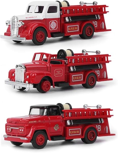 Amazon.com: Fire Truck Model Toy, 3Pcs 