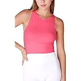 NIKIBIKI Women Seamless Solid High Neck Crop Top, Made in U.S.A, One Size