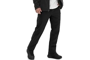 AICALL Men's Snow Ski Softshell Pants Thermal Fleece Lined Windproof Water Repellent Winter Hiking Snowboard Pants with 8 Pockets