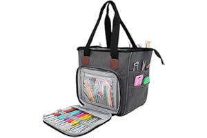 SumDirect Yarn Bag, Knitting Organizer Tote Bag Portable Storage Bag for Yarns, Carrying Projects, Knitting Needles, Crochet 