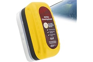 SINSETU Automotive Oil Film Cleaning Brush, Glass Cleaning Board, Glass Oil Film Remover Brush, Multifunctional Cleaning Brush for Car Windshield, Rearview Mirror, Home Windows and Bathroom Doors (Yellow)