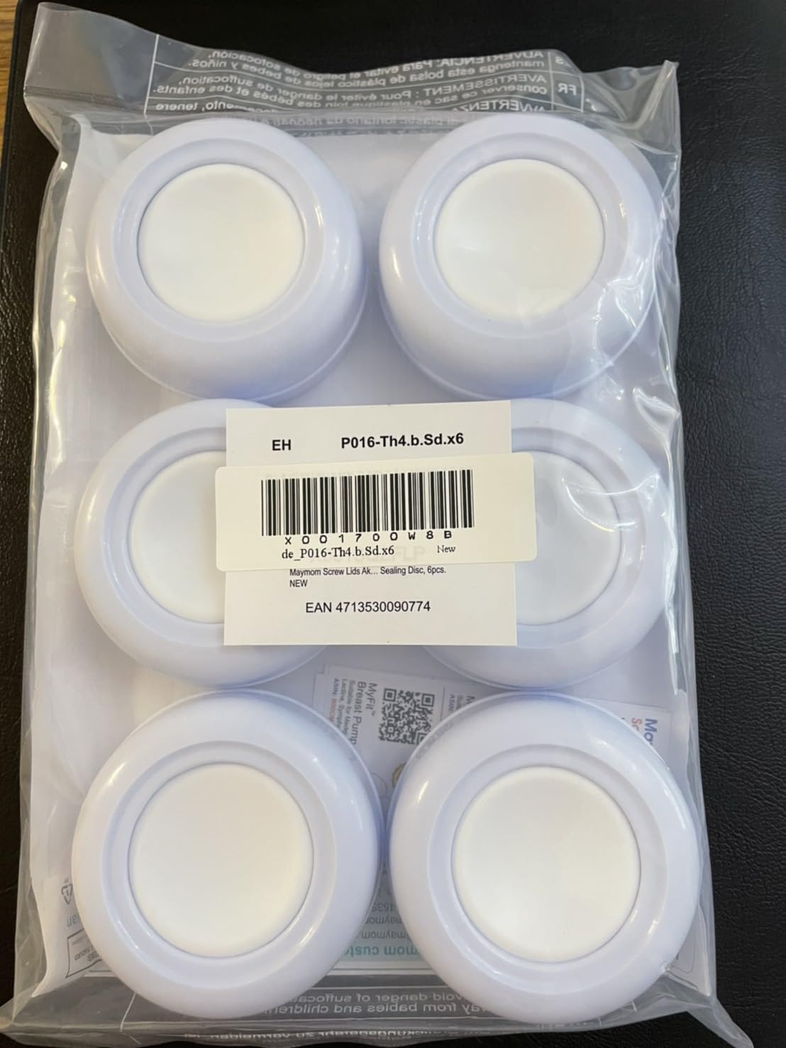 Maymom Screw Lids Aka Travel Caps with Rewritable Sealing Disc Compatible with Avent Bottle, Maymom Wide Mouth Bottles; Cap Replace Avent Natural Bottle Sealing Ring and Sealing Disc, 6pcs. (Blue)