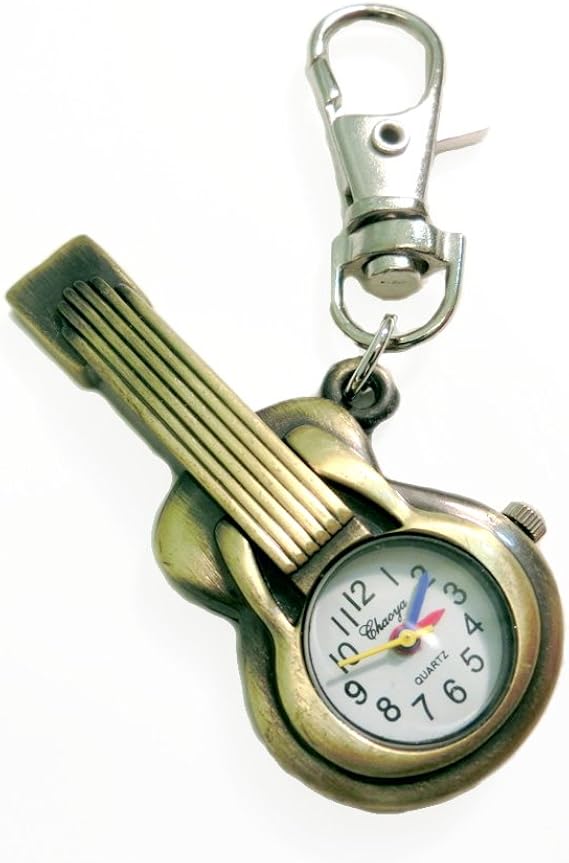 Amazon Co Jp アクセサリーの様なキーホルダーウォッチ アコスギター 全３色 ゴールド 腕時計