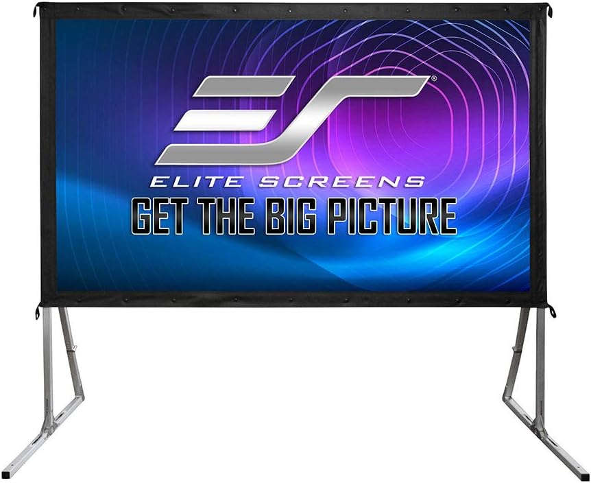 Elite Screens Yard Master 2, 120 inch Outdoor Projector Screen with Stand 16:9, 8K 4K Ultra HD 3D Fast Folding Portable Movie Theater Cinema 120" Indoor Foldable Easy Snap Projection Screen, OMS120H2: Home Audio & Theater