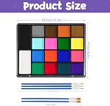 ENJSD Face Paint Set, 18 Colors, 5 Brushes, 30 Stencils, Water Based Non-Toxic view 9