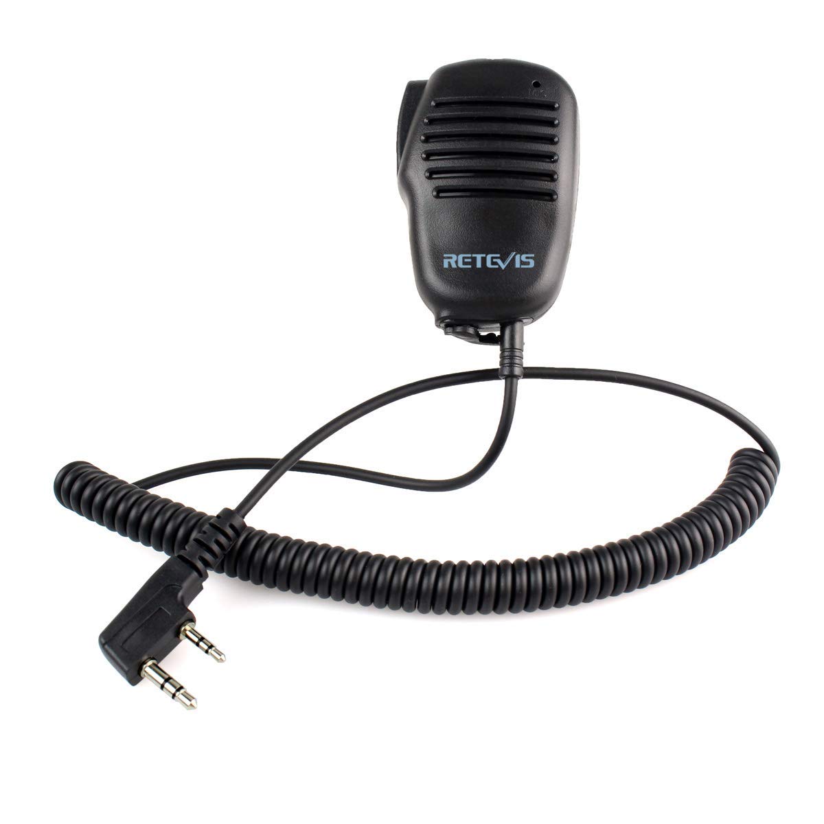 Retevis Walkie Talkie Speaker Mic, 2 Pin Kenwood Wired Mic, 3.5mm Jack, Compatible RT24 RT622 RT668 Baofeng GT-5R UV-5R BF-888S Kenwood YAESU Thunderpole TX CB Radio (1 Pc)