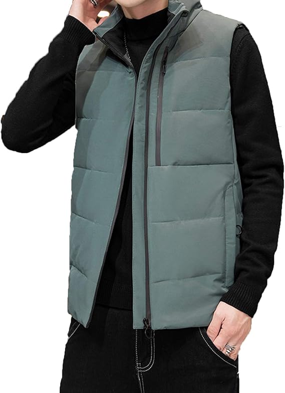 Amazon 袖なし秋冬コート ウルトラライトダウン 大きいサイズ メンズ ライトコート 無地 3xl 立ち襟 保温 あったか 30代 40代 ビジネス カジュアル 通勤 通学 外出 ギフト アウター 男性用外出着 あったかベスト ベスト 通販