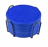 Absorbent Coasters with Holder - 6 Pack, Silicone