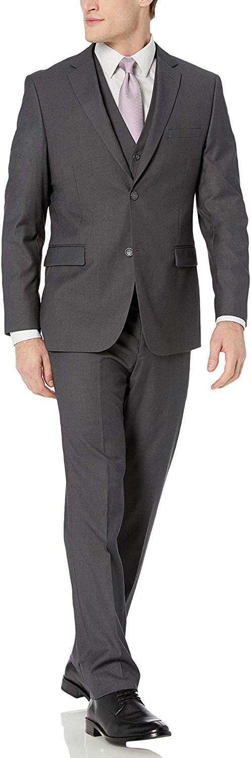 Adam Baker Men's 3-Piece Single Breasted Slim Fit Suit & Tuxedo - Colors
