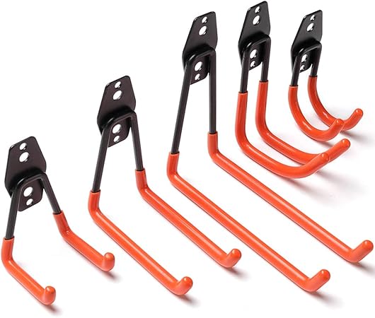 Ihomepark Wandhaak Voor Wandmontage Ladder Fiets Garage Zware Belasting Opslag Haken Rubberen Behuizing Voor Bescherming Universele Haak Draagkracht 30kg Amazon Nl