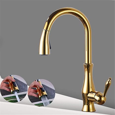 ROBINTCUSI - Grifo mezclador de níquel cepillado para cocina, grifo de