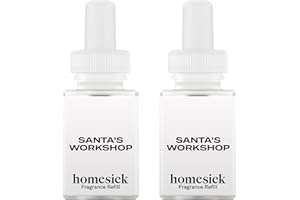 Pura & Homesick Home Scent Refill - Smart Air Diffuser - Hours of Luxury Fragrance per Refill - Home Essential - Clean & Safe Diffuser Fragrance - 2 Pack, Santa's Workshop