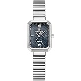 NAVIFORCE Woman Simple Retro Style Bracelet Stainless Steel Watches, Vintage Rectangular Case Watch for Women with Adjustment Tool