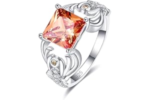 Emsione 925 Sterling Silver Plated Created Rainbow Topaz Womens Ring Best for Women Men