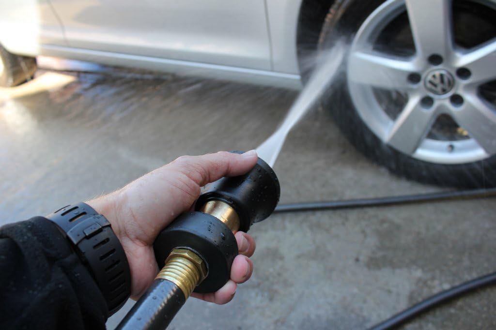 Dradco Heavy Duty Brass Fireman Style Hose Nozzle - Fits All Standard Garden Hoses - Best High Pressure Sprayer to Wash Your Car or Water Your Garden – Leak Proof - 30 Day No-Hassle Guarantee: Automotive