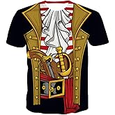 KYKU Pirate Costume Men Shirt Adult Funny 3D Print Graphics Novelty Clothing