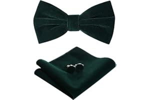 HOULIFE Mens Velvet Bowtie Pretied, Solid Color Formal Adjustable Tuxedo Bow Ties for Wedding Party Prom Various Color
