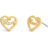 COACH Jewelry Women's Charming Charms Signature Heart Stud Earrings