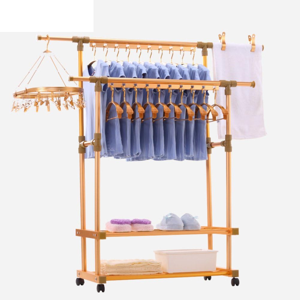 Clothes Hanger Floor to Ceiling Folding Drying Rack Indoor Cool Drying