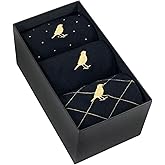 Whalley Finch Men’s Cotton Crew Dress Socks – Ultra-Soft, Breathable, Formal Wear – GoldBlack Classic