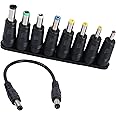 QIANRENON 8-in-1 Universal Power Adapter Converter Multi-Gauge DC Power Supply Plug 5.5mm x 2.1mm Female to Male Adapter with