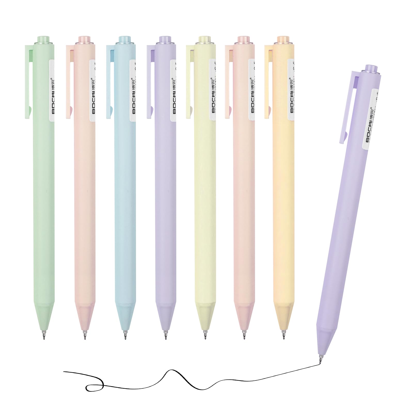 D dDraw 8pcs Retractable Gel Ink Pens, 0.5mm Black Ink Ballpoint Pen, Comfortable To Hold, Beautiful and Generous, Clear Details, Cute Office School Supplies(Morandi)