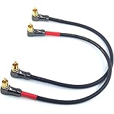 WJSTN-061 90 Degree Right Angle RCA Cable Male to Male Subwoofer Cable Digital Coaxial Audio Cable for Home Theater, Sound Bar, TV,and More， 2Pack (1FT)