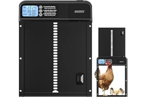 SHENDER Automatic Chicken Coop Door,Electric Auto Coop Door Opener Battery Powered Timer-Controlled Poultry Door with LCD Display,Anti-Pinch Functionality, and Durable Aluminum Design 2023 New Update