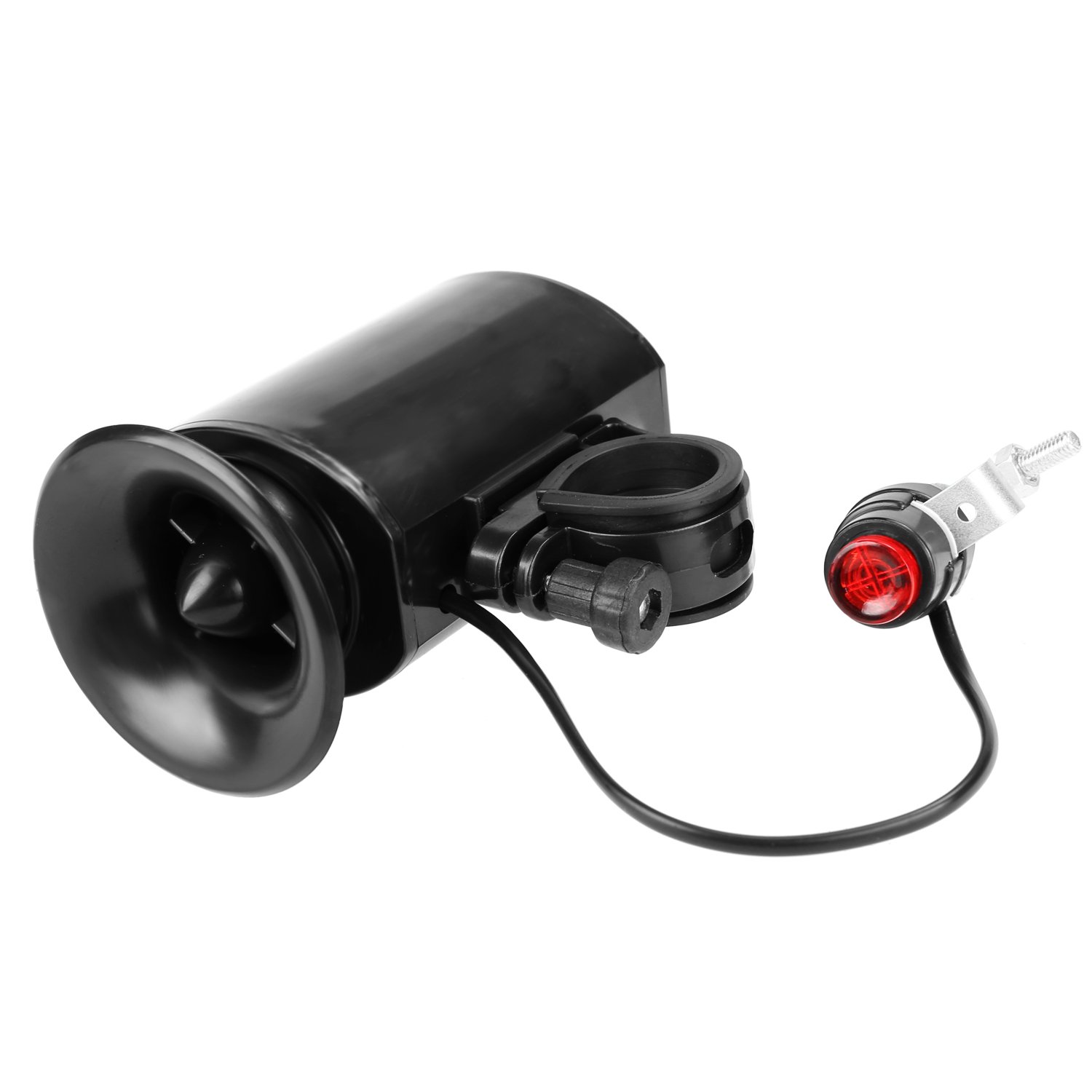 Electric Horn for Bike, Outdoor Riding 6 Sound Electric Bike Bicycle Horn Loud Bell Ring Siren Alarm Speaker System with Non-Slip Clips for Bike Rider, Kids and Adults Black