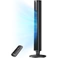thumbnail image 2 of Pelonis Quiet Oscillating Tower Fan – 3 Speeds, Remote Control, 7-Hour Timer (Glossy Black) 2 of 3