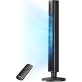 Pelonis 42-Inch Tower Fan for Bedroom &ndash; 26ft/s, 90&deg; Oscillating Tower Fan with Remote Control, LED Display &ndash; Floor Fan for Indoors with 6 Speeds, 4 Modes and 24-Hour Timer &ndash; ETL Certified