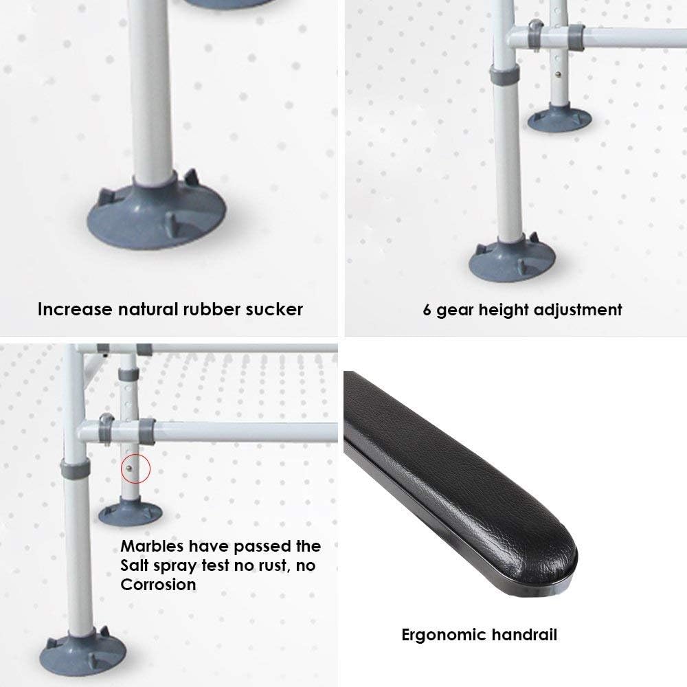 Doremy Bathroom Safety Toilet Rail Stand Alone Adjustable Handrail Frame Suction Cups for The Elderly and The Pregnant Weak Patients Disabled Postoperative Safe Support Aid: Health & Personal Care
