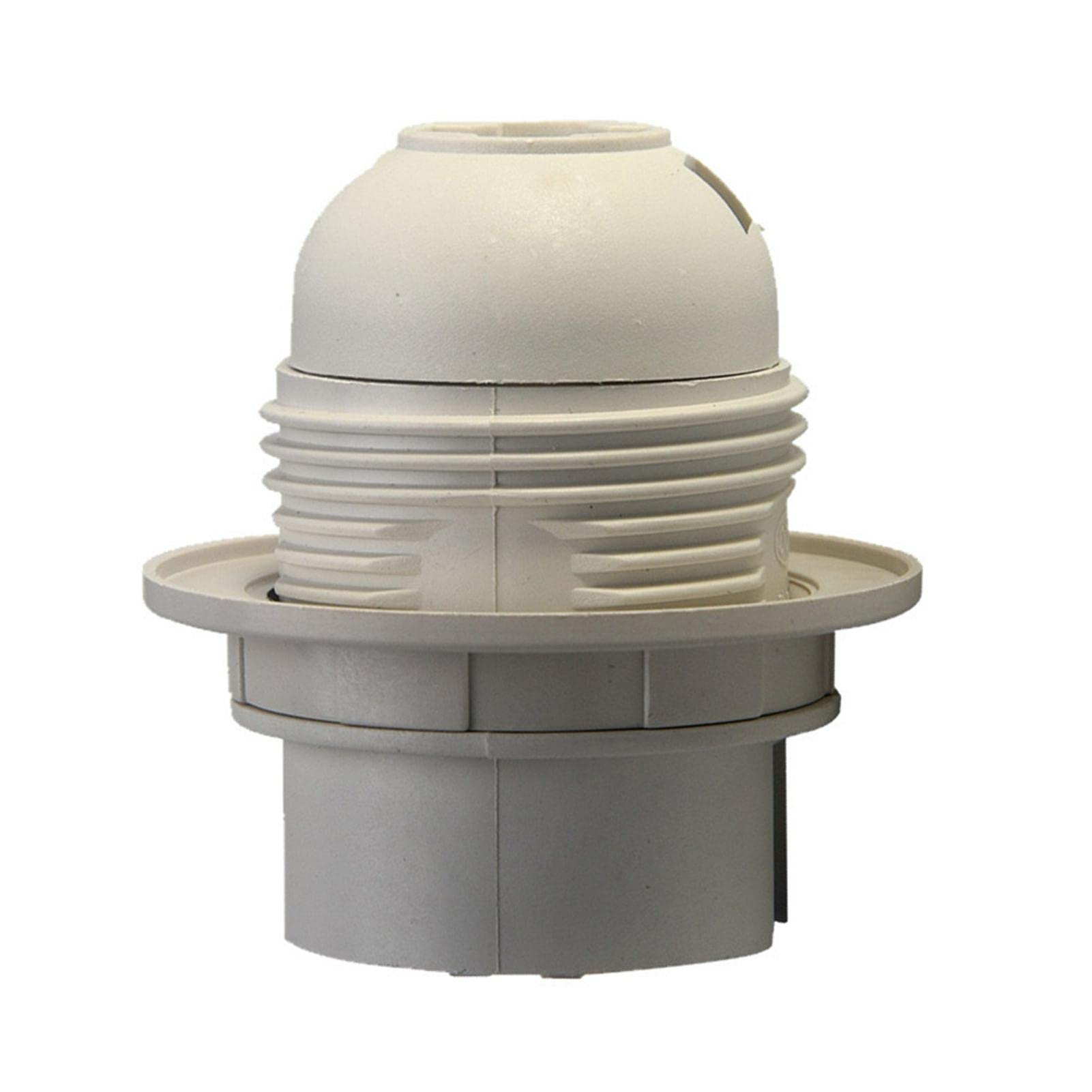 E27 Bulb Holder Edison Screw ES E27 Lamp Holder Practical Lamp Pendant Holder - Plastic Lampshade Ring Adapter(White)