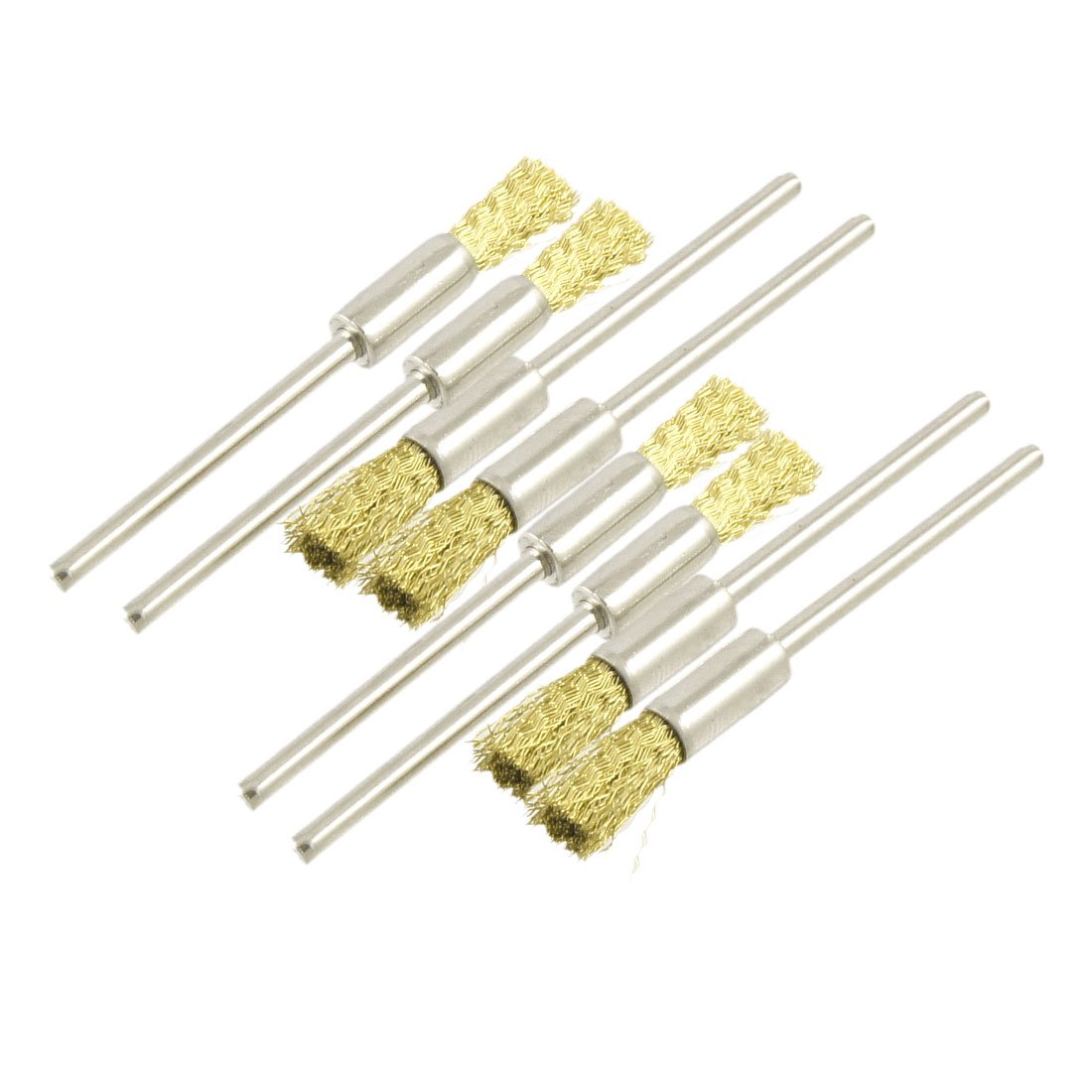 Sourcingmap 8 Pcs 2/32" Gold Tone Brass Pencil Cup Brush for Rotary Tools Die Grinder