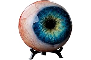 Hyper-Realistic Monster Eye Decor, Gothic Eyeball Ornament with Stand, Scary Realistic 3D Eye Sculpture, Creepy Horror Desk S