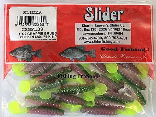 Charlie Brewers 1.5" Crappie/Panfish Grub Sliders - 18 pk Electric Chicken/Pink
