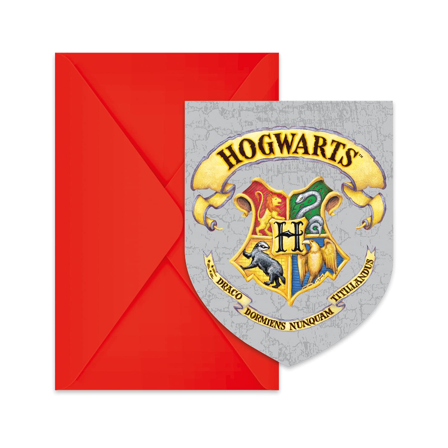 Procos 93370 Harry Potter Invitations & Envelopes, 9.5 x 14.5 cm, Children's Birthday, FSC® Mix