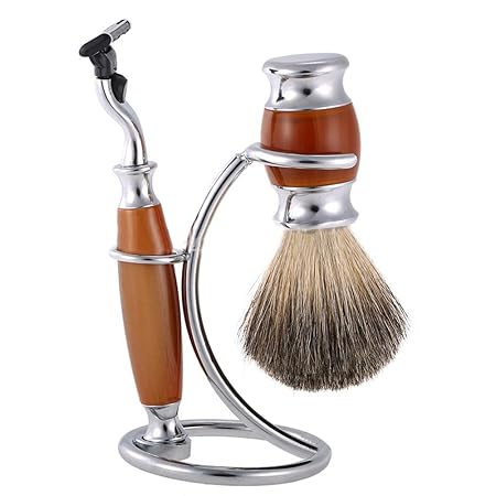 Edelstahl Rasierständer Rasier-Halter,2 in 1 Herrenrasierer & Bürstenständer Rasiererhalter Ständer für Rasiermesser Pinsel &
