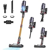 Cordless Vacuum Cleaner, 550W/50Kpa/70Mins Vacuum Cleaners for Home with Smart Auto Mode/LED Touch Display, Self-Standing Cordless Stick Vacuum Rechargeable, Vacuum Cleaner for Pet Hair/Carpet/Floors