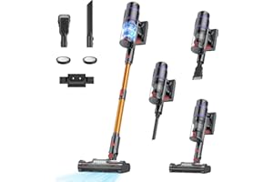 FRECAER Cordless Vacuum Cleaner, 550W/50Kpa/70Mins Vacuum Cleaners for Home with Smart Auto Mode/LED Touch Display, Self-Standing Cordless Stick Vacuum Rechargeable, Vacuum Cleaner for Pet Hair/Carpet/Floors