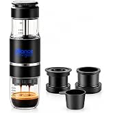 ALLIANCE BREW GEAR Portable Espresso Maker, Ground Coffee &amp; NS Capsule | 15 Bar manual espresso maker for ground coffee &amp; NS capsules; 25&ndash;30 sec extraction, compact for travel, camping &amp; office.