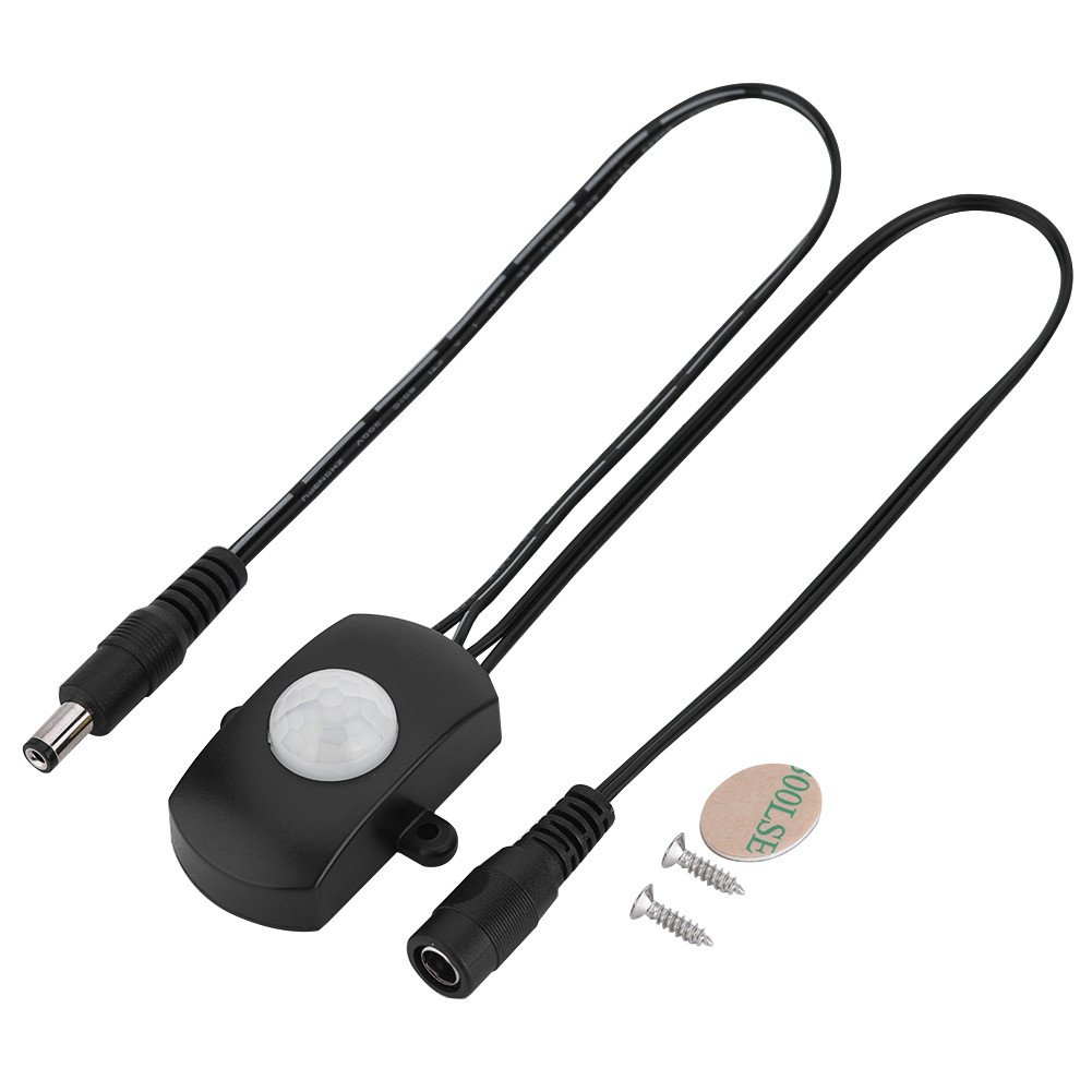 Photo 1 of Mini PIR Motion Sensor Switch, DC 6V 24V Adjustable Occupancy Infrared Switch Automatic Sensing Controller Detector Safe Kitchen Cabinet Pantry Closet DIY Led Strip Lighting Bathroom Storehouse