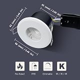 Sweier Fire Rated LED Downlights 5W 3000K Dimmable IP65 70mm Hole Pack of 4 view 2