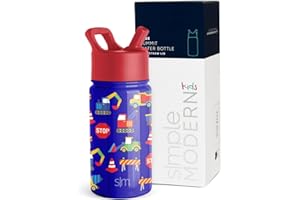 Simple Modern Kids Water Bottle with Straw Lid | Insulated Stainless Steel Reusable Tumbler for Toddlers, School | Summit Collection | 14oz, Under Construction