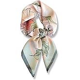 PoeticEHome 100% Pure Mulberry Silk Square Scarf 27"x27" Women Neckerchief Headscarf Gift Packed