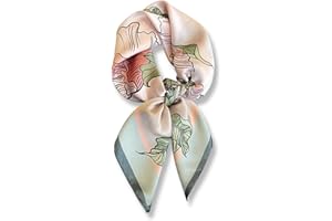 PoeticEHome 100% Pure Mulberry Silk Square Scarf 27"x27" Women Neckerchief Headscarf Gift Packed