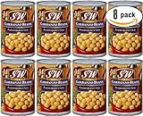 S&W Organic Garbanzo Beans, 15.5 oz Can (Pack of 8, Total of 124 Oz)