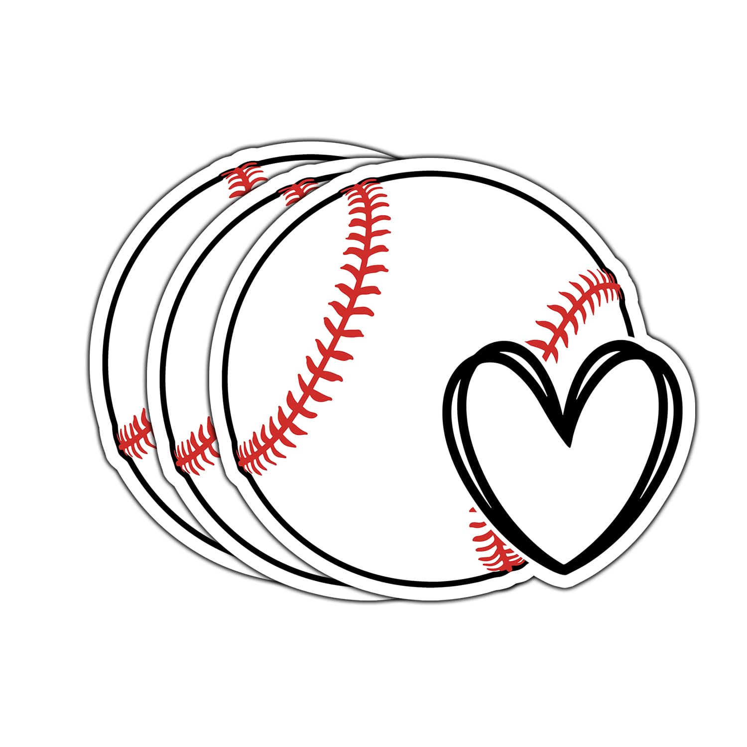 Photo 1 of (3pcs) Baseball Heart Sticker Funny Inspirational Sayings Baseball Sport Lovers Gift for Baseball Players Team Vinyl Decal for Tumbler Laptop Water Bottles Tablet Books Phone - Size 3x2.8
