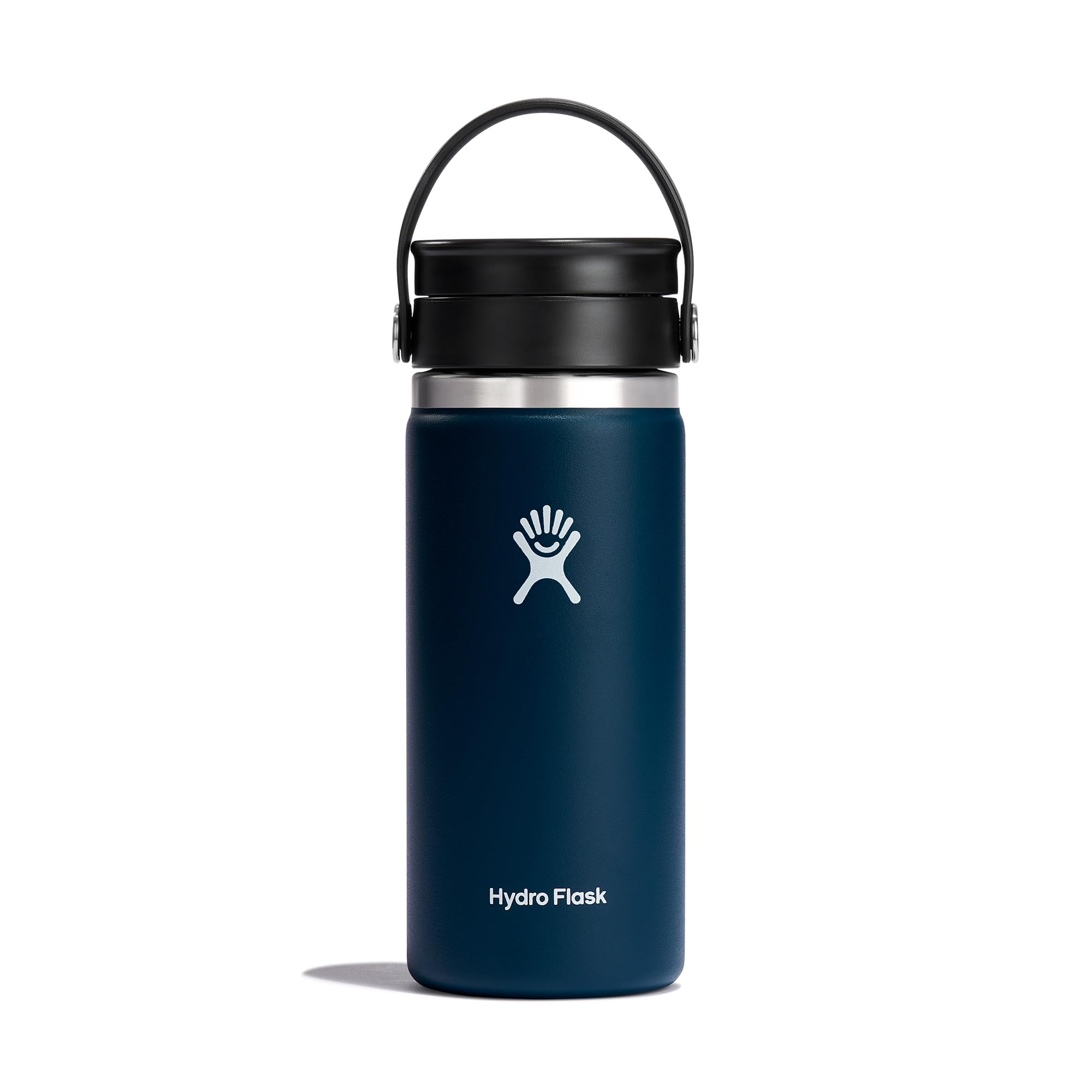 Hydro Flask - Travel Coffee Flask 473 ml (16 oz) - Vacuum Insulated Stainless Steel Travel Mug with Leak Proof Flex Sip Lid - Wide Mouth - Indigo